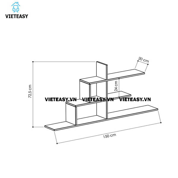 Kệ trang trí treo tường KT-50 2