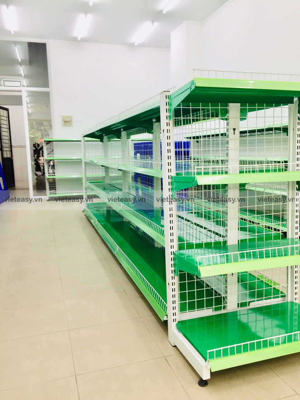 Kệ lưới màu xanh 3
