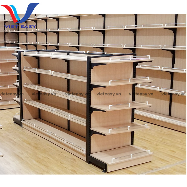 Kệ sắt kết hợp gỗ