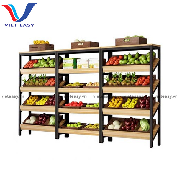 Kệ gỗ cửa hàng tạp hóa