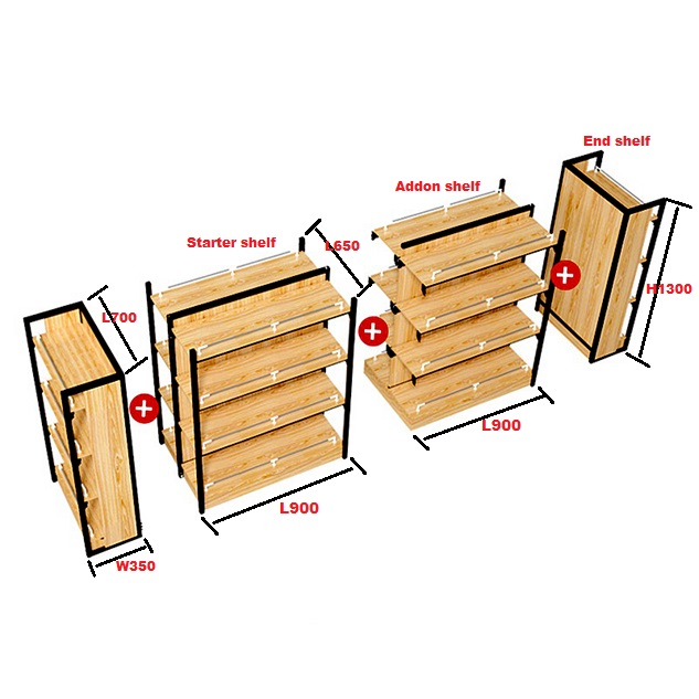 Kệ mỹ phẩm gỗ kết hợp thép 2