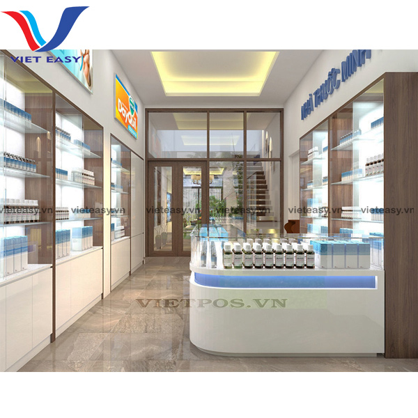 Kệ gỗ kết hợp kính