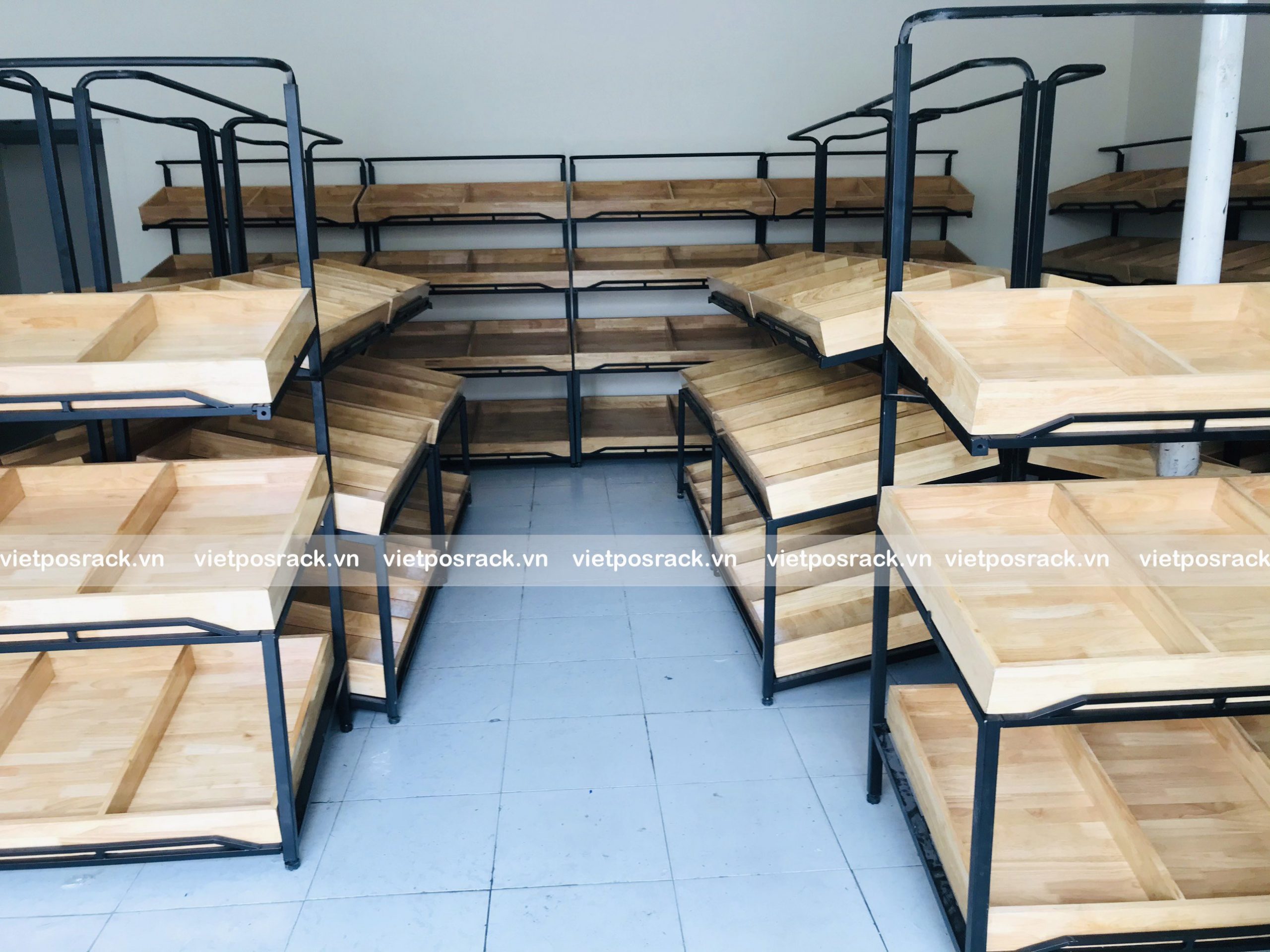 Kệ đôi mâm gỗ 3