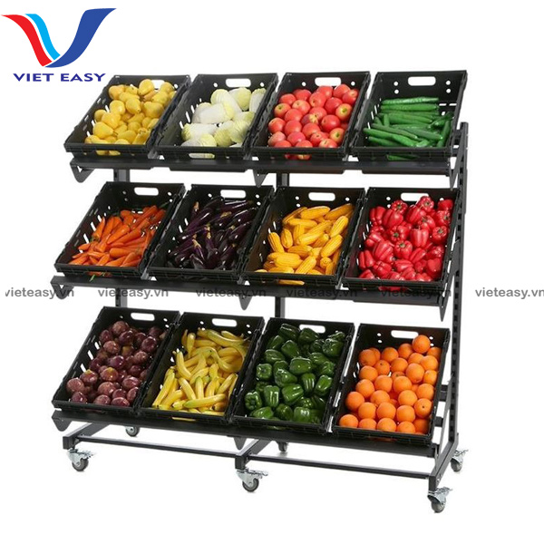Kệ sắt kết hợp rổ