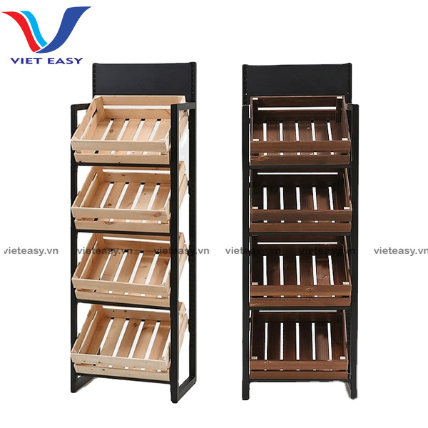 Kệ sắt mâm gỗ