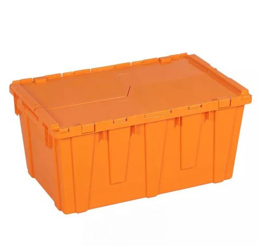 Thùng nhựa màu vàng có nắp đậy