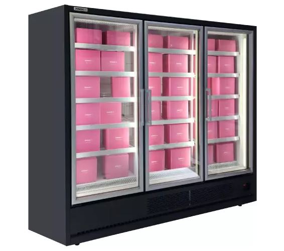 Tủ đông nhiều tầng có 3 cửa để mở 2