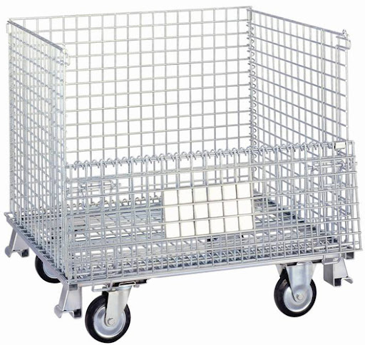 Lồng thép chứa hàng có gắn bánh xe 2