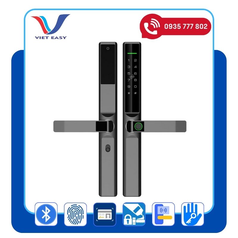 Khóa vân tay cửa nhôm S168 – Bluetooth