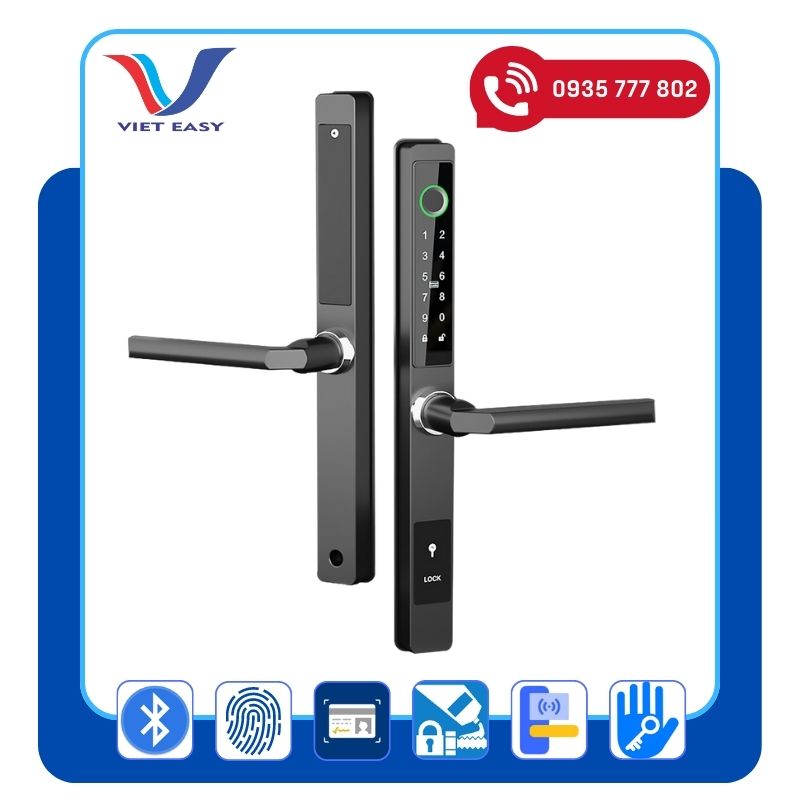 Khóa vân tay cửa nhôm Xingfa - DQ - Bluetooth